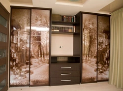 Wardrobe with TV in the bedroom photo