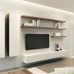 Wall cabinets for the living room photo in the interior