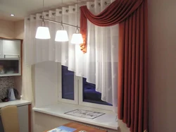 На кухню шторы в современном стиле двухцветные короткие фото