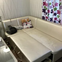 Кішкентай ас үй фотосуреті үшін бұрыштық диван