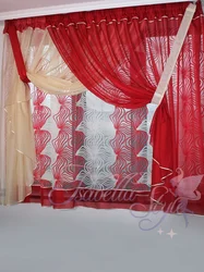 Red Curtains For The Kitchen Photo Design