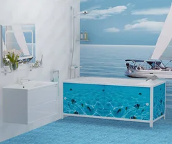 Bathtub with screen in the interior