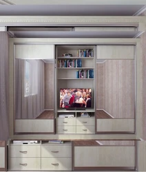 Шкафы купе с нишей под телевизор в спальню фото