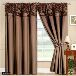 Curtains for a brown living room photo