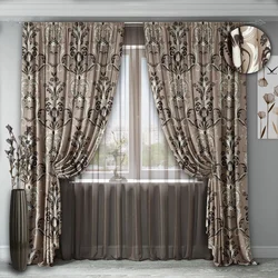 Curtains for a brown living room photo