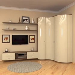 Modern living room furniture with wardrobe photo