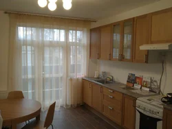Floor-length curtains for the kitchen photo