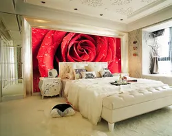Roses in the bedroom interior photo