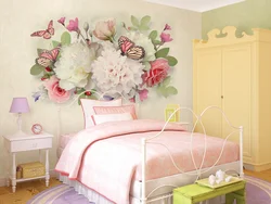 Roses in the bedroom interior photo