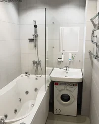 Washing Machine Under The Sink In The Bathroom Design