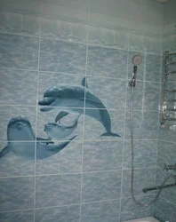 Photo of a bath with dolphins