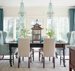 Color of chairs in the kitchen interior