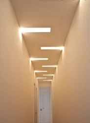 Light lines on the ceiling in the hallway photo