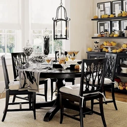Chairs for white kitchen interior photo