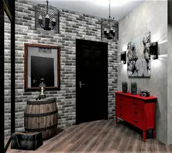 Hallway Wallpaper Bricks Design