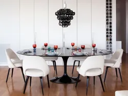 White Kitchen Black Table In The Interior