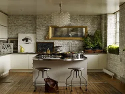 Kitchen design in a brick house
