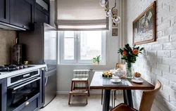 Kitchen design in a brick house