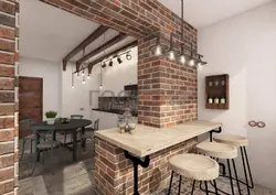 Kitchen design in a brick house