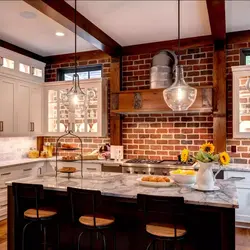 Kitchen design in a brick house