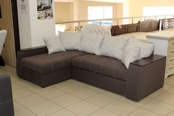 Corner sofa with sleeping place large photo