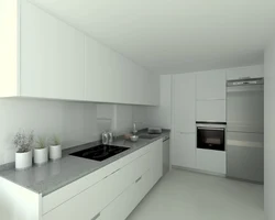 Countertop for white glossy kitchen photo