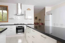 Countertop for white glossy kitchen photo