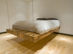 Floating bed in the bedroom photo
