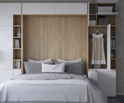 Дизайн спальни со шкафами по бокам