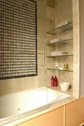 Design Of Shelves In The Bathroom Made Of Tiles Photo