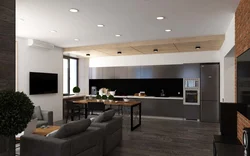 Ceiling living room kitchen stretch lighting photo