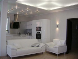 Ceiling Living Room Kitchen Stretch Lighting Photo