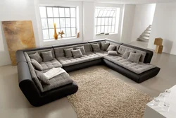 Современный диван в гостиную со спальным местом фото
