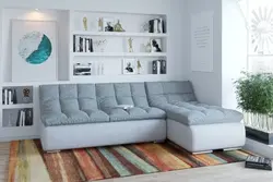 Современный диван в гостиную со спальным местом фото