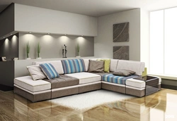 Modern Sofa In The Living Room With A Sleeping Place Photo