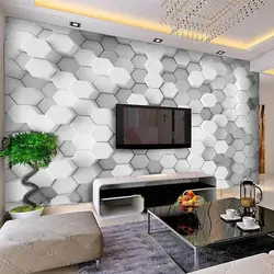 3D Panels In The Interior Of A Living Room With A TV
