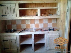 DIY Kitchen Made Of Wood For A Summer Residence Ideas Photo