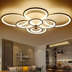 LED chandeliers for suspended ceilings in the living room photo