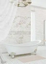 Плитка шебби в интерьере ванной