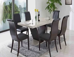 Modern kitchen table with chairs for the kitchen photo