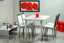 Modern kitchen table with chairs for the kitchen photo