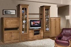 Oak furniture for the living room photo