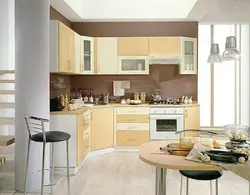 What color goes with sand color in the kitchen interior