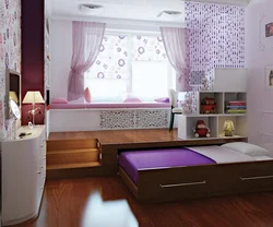 Спальні дызайн з подыумам