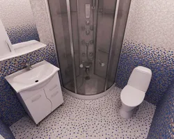 Дызайн маленькай ваннай з туалетам панэлямі