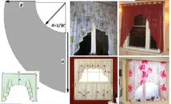 How to sew curtains for the kitchen with an arch photo