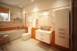 Photo of bathroom tiles in warm colors