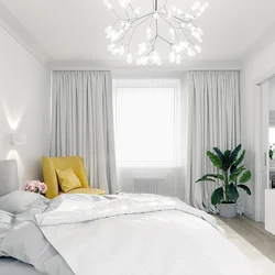 Curtain design for bedroom with white furniture