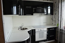 Kitchen set black and white corner for a small kitchen photo