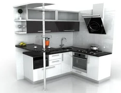Kitchen set black and white corner for a small kitchen photo